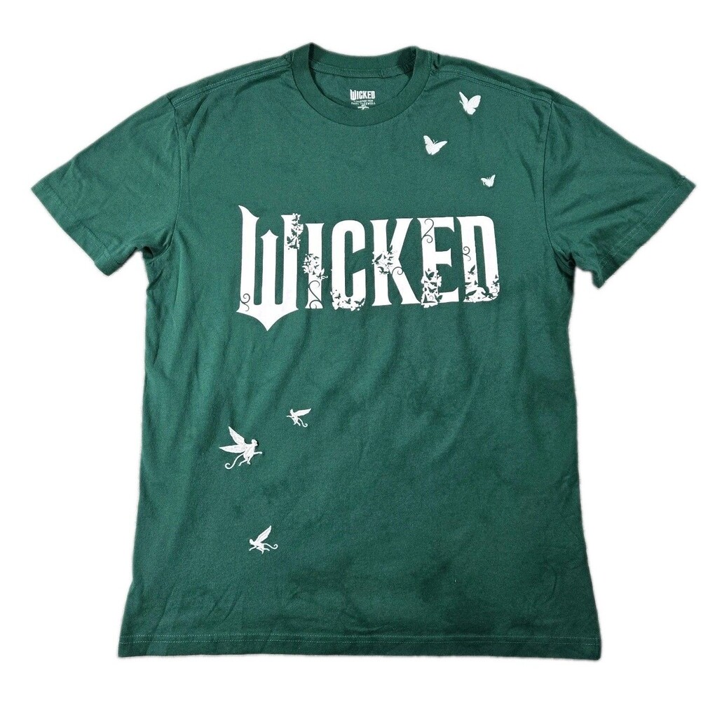 Mens Wizard of Oz Wicked Witch Graphic T Shirt Green Medium